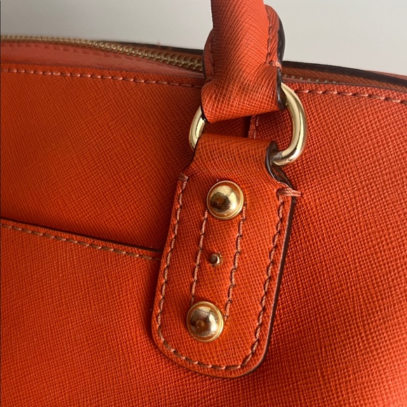 Michael Kors saffiano orange leather satchel + crossbody - Picture 6 of 14